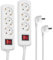 Hama 2er-Set Steckdosenleiste 3-Fach (2X Mehrfachsteckdose mit Schalter zum Stromsparen, Steckplätze 45 Grad gedreht, Kabel 1,4m, GS geprüft) Weiß