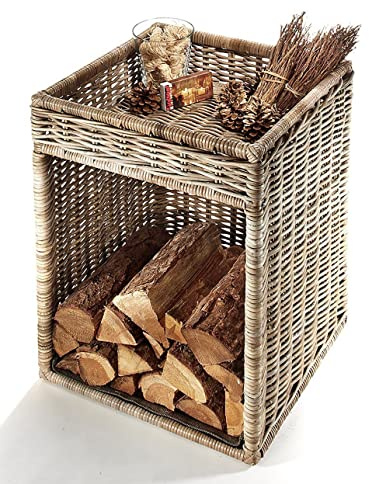 Kobolo Kaminholzregal für Kaminholz mit Ablagefläche 50x50x70 cm Grau