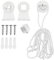 Fodlon 1 Set Rollo Halterung Fenster 28 mm Rollo Klemmfix Ersatzteil, Plastik Rollo Beschläge Ersatz-Reparatur-Set Kettenzug mit Schrauben für Klemmfix-Rollos, Doppelrollo, Weiß