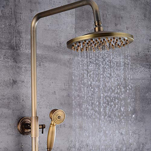 Retro Elegante Duschsystem Mit Armatur Und Kopfbrause Handbrause Set Dusche Duschsäule Bronze