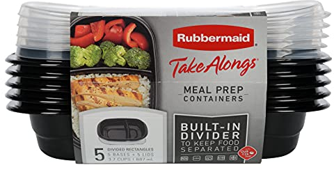 Rubbermaid Take Alongs 3.7 Cups Black Food Container and Lid 5 pk - Total Qty: 1