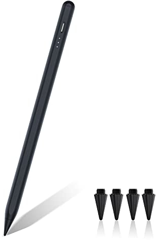 Varkda Stylus Stift kompatibel mit Apple iPad 10/9/8/7/6 Generation, Air 3/4/5, Pro 12.9/11/13, Mini 5/6, Schwarz Stift für iPad 2X Schnellladung, Palm Rejection, Magnetisch