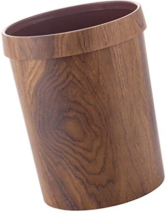 DOITOOL Cubo De Basura Imitación Madera Para Cocina Salón y Baño Organizador Anillo De Sujeción Cubo De Basura De Cocina Para Uso Diario