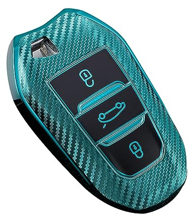 KUNIO Keyless Schlüsselhülle Passt für Peugeot 3008 5008 2008 308 508 208 Passt für Opel Grandland X Astra L Passt für Citroen C3 C4 DS5 DS7 Autoschlüssel Schutz TPU SchlüsselCover Grün