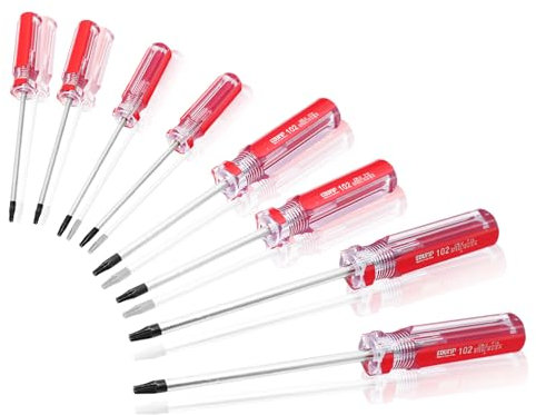 Bonsicoky Set di 8 cacciaviti di sicurezza Torx con impugnatura magnetica in plastica, cacciavite Torx per riparazione computer (T8 T9 T10 T15)