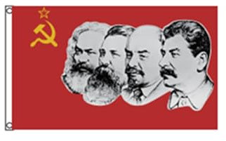 Stormflag Bandera URSS 4 Personas 90x150cm Bandera Roja - Comunista – Soviética - Rusia 3x5ft poliéster 90g, 2 ojales de metal costura doble con ojal
