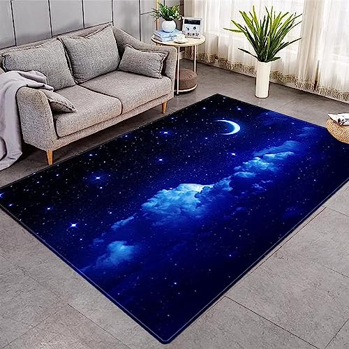 Kinderteppich Halbmondlandschaft Mit Blauem Himmel - Kurzflor Teppich Kinderzimmer Spielteppich Antiallergen Und Extra Weich - Babyzimmer Teppiche Für Junge Und Mädchen Babyteppich 180 X 280-4W9C-D7O