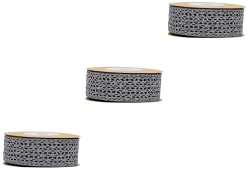 SEWACC 3 Rollen Mesh-geflecht-seil Hochzeitsdekorationen Für Die Zeremonie Schleifenband Drahtband Metallgitter Seil Pendelleuchtenschirm Geschenkband Dekorativer Bandbesatz Netzband