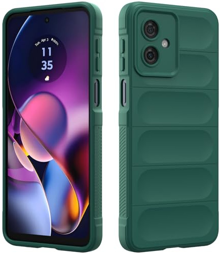 RIIMUHIR Funda Silicona Compatible con Motorola Moto G54 5G, Protectora de Cuerpo Completo, Antigolpes Carcasa, Protección Lente Cámara, Tacto Suave y Sedoso Caso (Verde Oscuro)