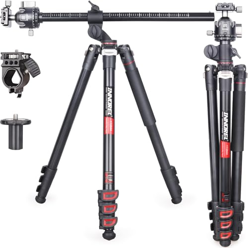 Treppiede orizzontale in alluminio INNOREL YT284A Colonna centrale multi-angolo ruotabile Testa a sfera a bassa gravità da 46 mm Treppiede monopiede professionale per fotocamera Carico 20 kg