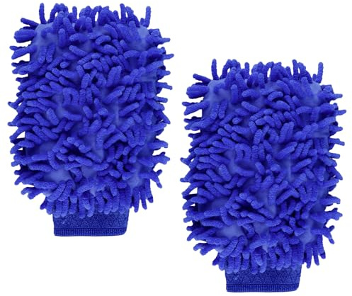 Bojueshaw 2pcs Car Wash Mitt,Scratch-Free Noodle Cleaning Mitt,Microfiber Car Wash Drying Mitts,Reusable Cleaning Gloves Car Cleaning for Home Dusting