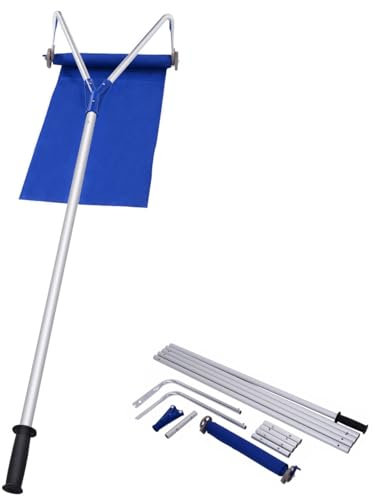 SOARS Schneeschaufel Dach, Dachschneeräumer mit Rollen & Oxford Tuch Rutsche, Teleskop Schneeschieber Dachräumer 180-661cm einstellbar