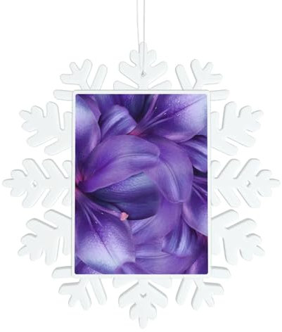 Lila Lilie Blumen Schneeflocke Form Weihnachtsbaum Anhänger Weihnachtsschmuck Party Dekorationen mit Lanyards Home Dekorationen