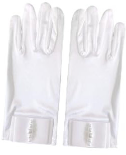 GLSTOY 1paar Satin-bogenhandschuhe Mit Perlen Für Hochzeiten Elegante Elastische Damenhandschuhe Weiß Für Besondere Anlässe Kostümpartys Und Abschlussbälle