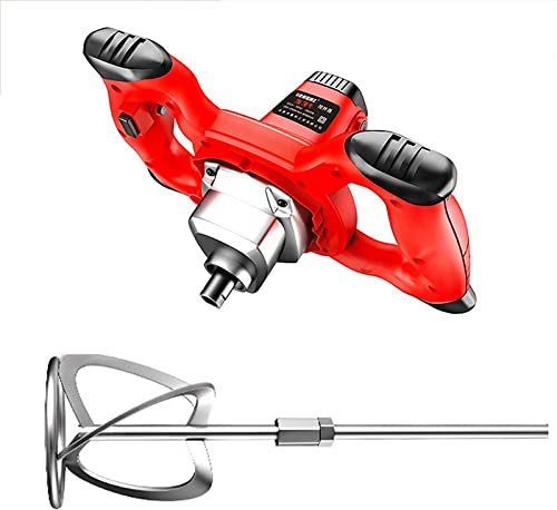 LYDBMYT Mezclador de paletas Mezclador de Cemento 2400W Motor de Cobre Puro Mezclador de paletas Mezclador de mortero Seguro y Duradero Agitador de Cemento Mezclar Pinturas al óleo (Rojo)