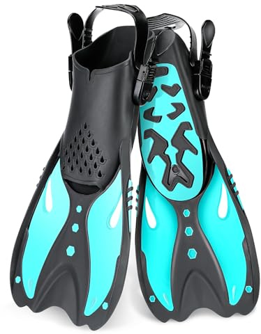 Aletas de Buceo Aletas Natacion Piscina Aletas Ajustables Tamaño de Viaje Aletas de Natación Unisex para Adultos Short Fins Aletas Cortas de Snorkeling y Natación Niños para Bucear, Nadar (ML/XL)
