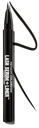 Revlon ColorStay Lash Serum + Liner, Eyeliner Liquido + Siero Ciglia, Eyeliner Waterproof, Nutriente e Rinforzante, Durata Fino a 24h, Applicatore a Pennarello, 001 Blackest Black, 0.48 ml