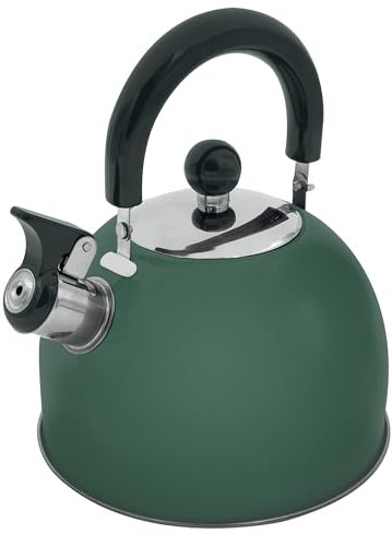 Milestone Camping 24869 2L Whistling Camping Kettle/Pouring Spout and Heat-Resistant Folding Handle/Camping, Fishing, Workshops and Garages