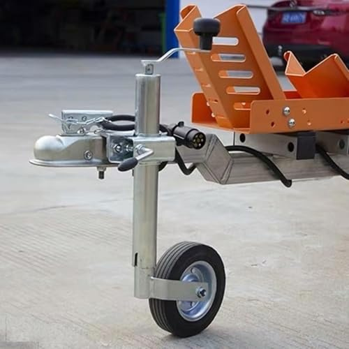 QICBYING Ruota di Supporto per Rimorchio - Cric per Rimorchio per Barche con Ruota, Ruotino di Supporto per Ruota Anteriore del Rimorchio, con Morsetto di Supporto 150 kg, Montaggio 48 Mm