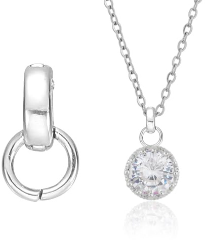 PATIKIL Bails for Jewelry Making, 12.5mm Pendant Bail Connector Double Bail Clasps for Bracelet Necklace Pendants Dangle Charm DIY Craft, White Gold