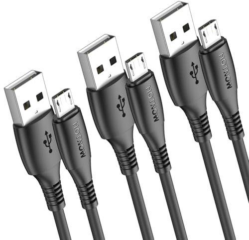 HOTNOW Câble Micro USB 50CM Lot de 3,Câble USB A vers Micro USB | Câble de charge Android USB 2.0, Nylon Tressé Compatible Samsung Galaxy S6 S7, LG, Sony, PS4 et Autres Micro - Appareils