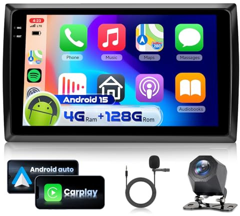 4G&128G VECHTEL 9 Bilradio för VW Beetle 2012-2018 med trådlös Android Auto Carplay, Auto Bluetooth FM/RDS-radio, EQ, Navi Wi-FI/AHD backkamera