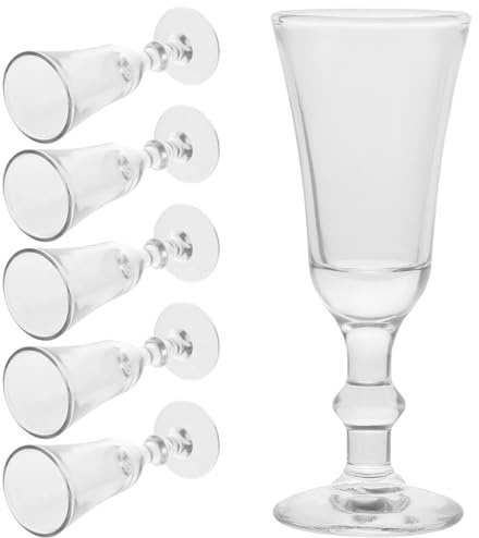 MUELODSIC 6 piezas Copas de Licor y Cóctel de Transparente Vasos de Elegantes para Fiestas Bodas y Uso Doméstico Diseño Clásico de Cáliz Resistente y Estable