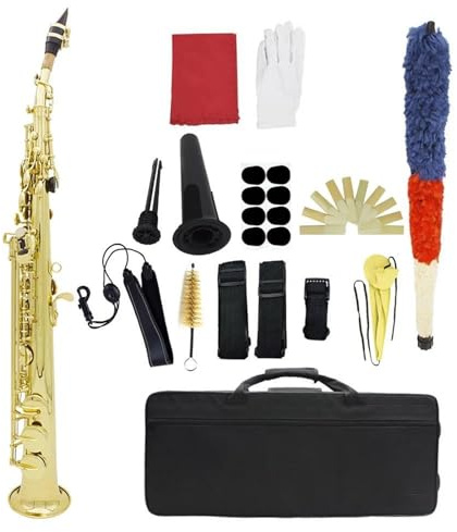 Saxophone Hochton-Saxophon In B-Form Holzblasinstrument Für Auftritte Inklusive Stoffkoffer Und Zubehör