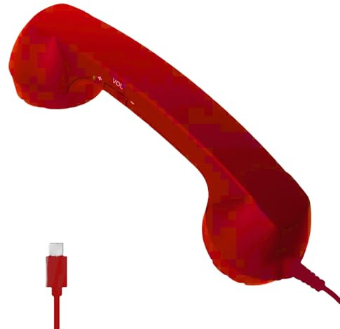 Ricevitore telefonico retrò Tipo C ricevitore telefono cellulare microfono altoparlante (rosso)