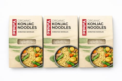 Yutaka Organic Konjac Noodles Pack of 6 x 313g (200g Drained) – Shirataki Noodles, Gluten Free, Vegan, Low Carb Noodles, Konjac Pasta Alternative, Wok Ready Healthy Noodles (Pack 3 x 313g)