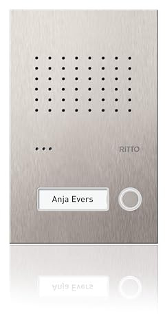 Ritto Türstation, Acero pur, RGE1810125 | Audio für 1 Familienhaus, beleuchtete Klingeltaste und Namensschild, Unterputz, edelstahl