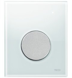 TECEloop Urinal Betätigungsplatte (Spülmenge verstellbar, Tasten chrom matt, Maße 104x124x11 mm) kunststoff weiß, 9242659