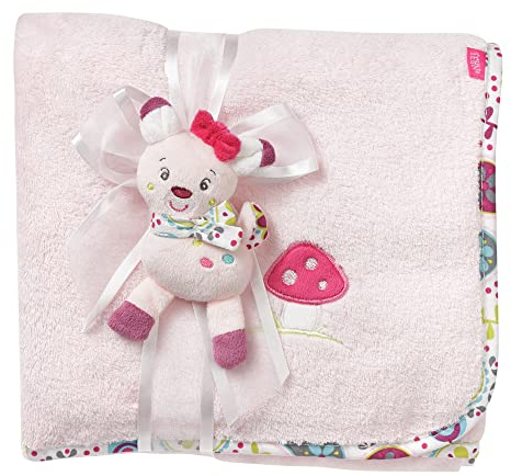 Fehn Kuscheldecke Rehkitz - Kuschelige Schmusedecke als Babydecke - Schmusetuch & Krabbeldecke für Kinderwagen und Babyschale - ideales Schnuffeltuch und Erstlingsdecke - Für Babys ab 0+ Monaten