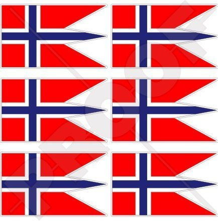 NORWEGEN Norwegische Staats Flagge Norwegen, Noreg 40mm Mobile, Handy Vinyl Mini Aufkleber, Abziehbilder x6 Stickers