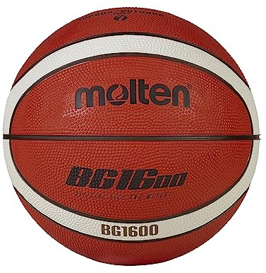 Molten BG1600 Basketball | Rubber | Indoor & Outdoor | Size 7 | Suitable for Boys age 14 plus & Adults | Orange/Ivory