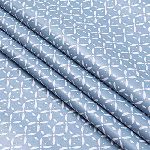 Home Direct Wachstuch Tischdecke Abwaschbar Eckig 140 x 180 cm Blau Grau