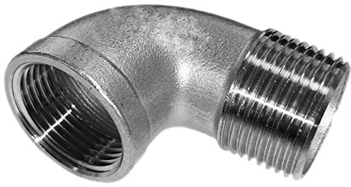 Winkel 90° Grad aus V4A Edelstahl 3/4 Zoll Innengewinde Außengewinde IG x AG DN20 Gewinde Fitting Trinkwasser geeignet Rohr Verschraubung Kupplung Bogen L Stück VA INOX
