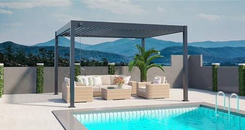 Weide Deluxe Pergola Alu-Lamellendach freistehend ohne Hitzestau