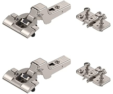 siwitec Blum CLIP top 110° Scharnier INSERTA BLUMOTION vernickelt Innen 2er | CLIP-Mechanismus für werkzeuglose Montage, stufenlose 3-dimensionale Fronteinstellung