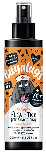 BUGALUGS Insect Bite Relief Antiseptic spray for dogs 200ml, puppy, cats & pets - Dog grooming Antibacterial, Antifungal for dog itchy skin relief - use alongside our flea shampoo for dogs