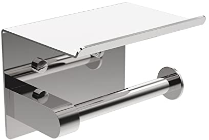 Ibergrif MK34053, Porte Papier Toilette, Support Papier Toilette Mural, 304 Acier Inoxydable Porte Rouleau Toilette, Installation avec Vis ou 3M Auto-adhésif, Argent, Taille Unique