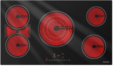 GASLAND 36 Inch Electric Cooktop, 5 Burners Glass Stove Top, ETL & FCC Certificated, 9200W Built-in Radiant Ceramic Cooktop, Slide Touch Control, Child Safety Lock, Hot Surface Indicator, 240V