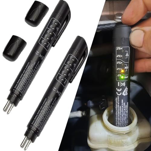 Brake Fluid Tester, Brake Fluid Tester, Pack of 2 NF Brake Fluid Tester Pen, Car Universal Brake Fluid Tester, Brake Fluid Tester Car, with 5 LED Display for DOT3, DOT4, DOT5