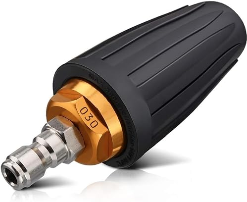 YUET Pressure Washer Accessories Rotating Turbo Nozzle, 3.0 GPM 3600 PSI 030 Rotating Spray Turbo Nozzle Gun 1/4 Quick Connect, Pressure Washer Cleaner Gun Nozzle Accessory (030)