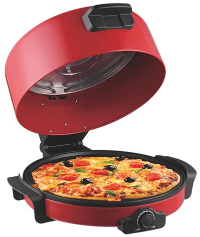 SONLED Elektrischer Pizzabereiter, 18-Zoll-Pizzaofen, doppelseitige Antihaft-Heizplatte, einstellbare Temperaturregler und Kontrollleuchte, geeignet für Pizza/Pfannkuchen/Nachos/Fajitas/Omelettes
