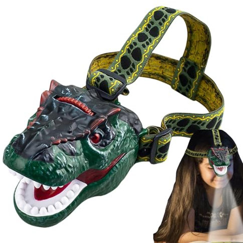 fanelod Dinosaur Headlamp Projector,Children Headlight Projector Night Light Toy - Children Aged 3 Flashlight Dinosaur with Roar Sound for Living Room, Bedroom