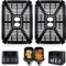 GWBSXM Air fryer Grill Pan for Cookwise 9L Dual Air Fryer Visual Window Tower Vizion 8L Digital Dual Air Fryer, 21.5×15.3 CM Air Fryer Replacement Parts Grill Plate