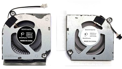 BestParts New CPU+GPU Cooling Fan Replacement for ACER Predator Helios 300 (PH315-54),P/N: 23.QC2N2.001, 23.QB9N2.001 (GPU Fan-5th Gen All-Metal AeroBlade 3D Fan, CPU Fan-ABS Fan)