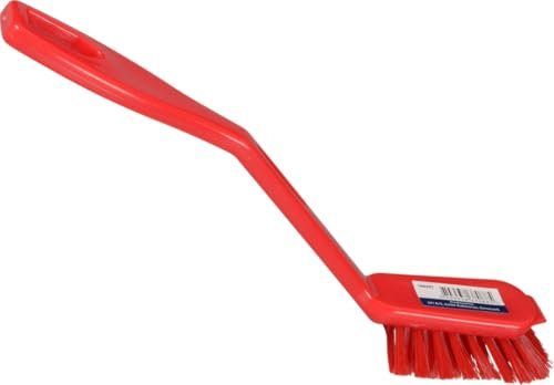 ABENA Red Washing Up Brush |23.5cm Dish Washing Brush| PP Plastic Dish Brushes For Washing Up With Nylon Bristles. Effective and efficient washing up brushes for use as washing brushes for dishes.