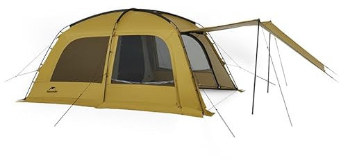 Naturehike Campingzelte für 5 bis 6 Personen mit Herd Jack Loch, 14 m² Ein Zimmer und ein Wohnzimmer mit Velarium, PU2000mm Wasserdicht, UPF50 Sonnenschutz Familienzelt für Outdoor Camping